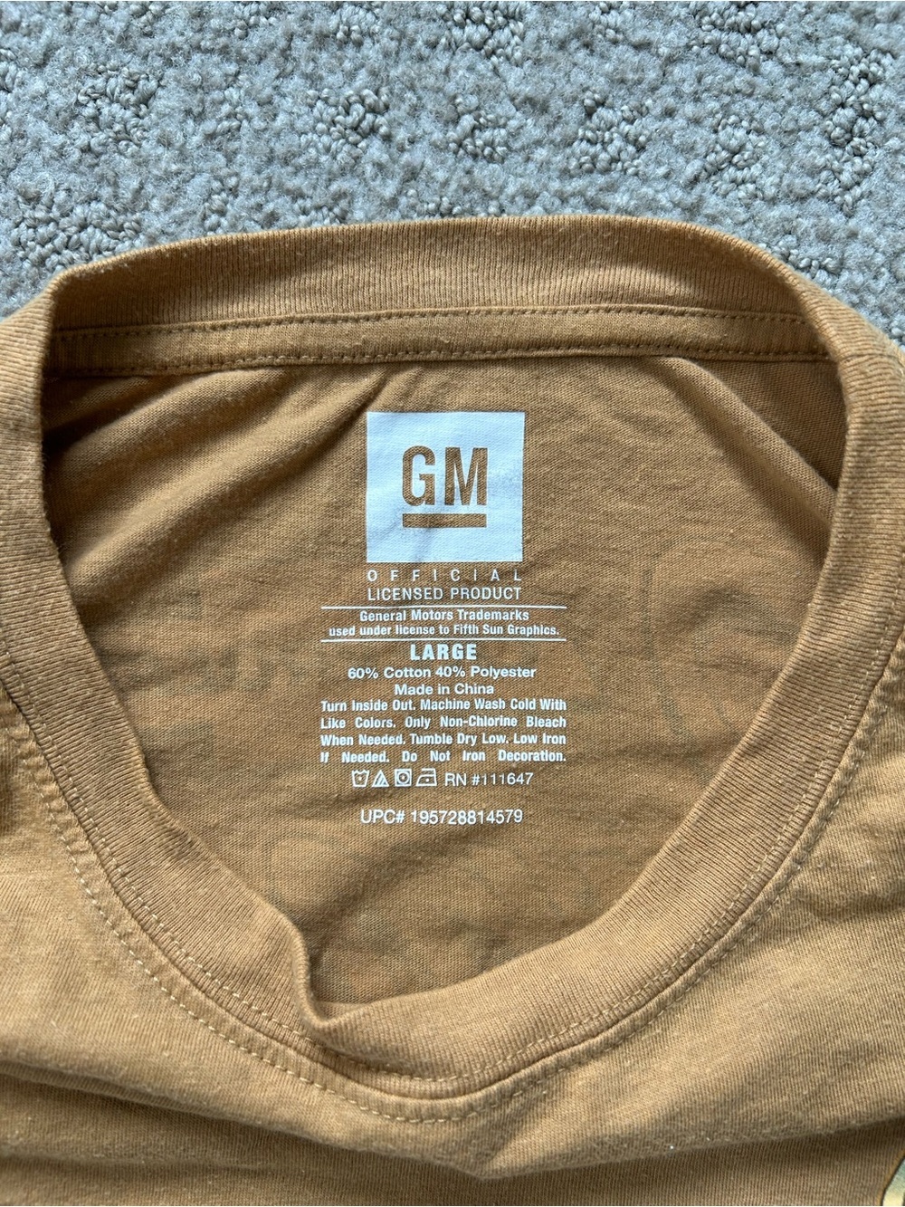Camaro Shirt Sz L Mens Long Sleeve Chevy Chevrolet American Muscle T-Shirt Brown - Picture 4 of 7